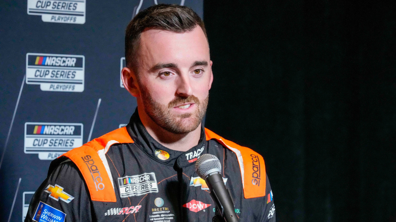 Sep 1, 2022; Charlotte, NC, USA; NASCAR Cup Series driver Austin Dillon (3) talks with the media during the NASCAR Cup Series Playoff Media Day at Charlotte Convention Center. Mandatory Credit: Jim Dedmon-USA TODAY Sports
