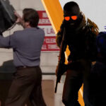 An image showing CS2 cover image with guy throwing PC