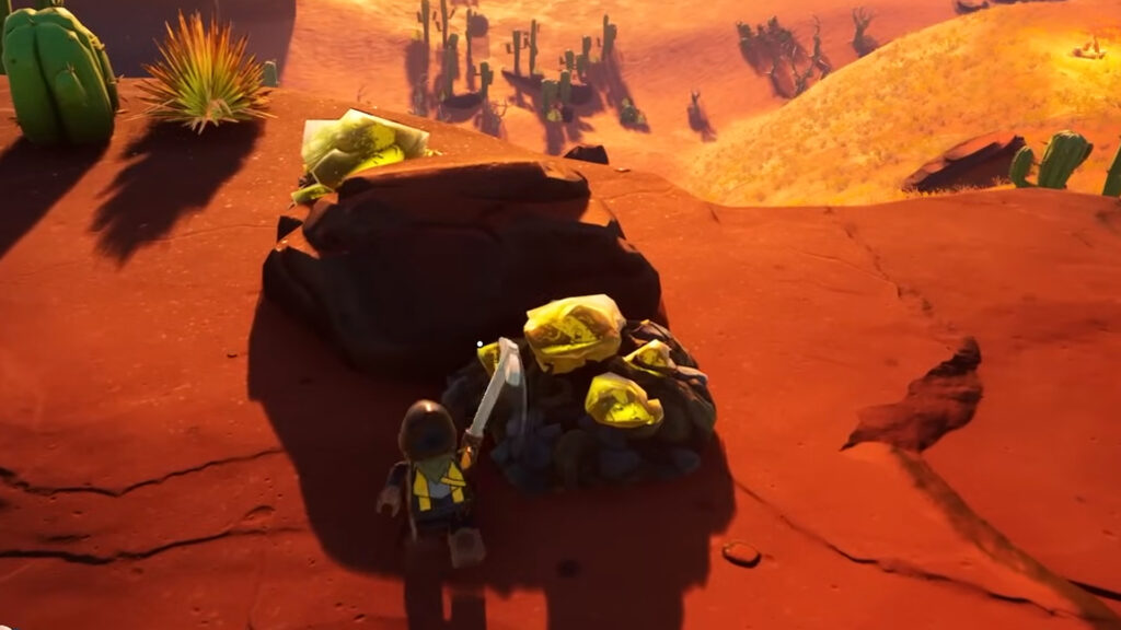 An image showing Amber in Lego Fortnite which can be cut using Gem Cutter