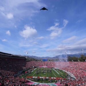 $2 Billion Worth B-2 Stealth Bomber Steals the Spotlight at Rose Bowl, as Jalen Milroe's Alabama Suffers Gut Wrenching OT Loss