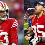 49ers Super Bowl Photoshoot: George Kittle Sculpts the 'Big Guns' Before Posing With Brock Purdy