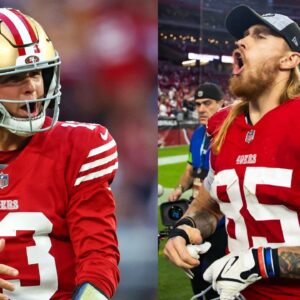 49ers Super Bowl Photoshoot: George Kittle Sculpts the 'Big Guns' Before Posing With Brock Purdy