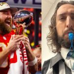 Visibly Intoxicated Travis Kelce Hugs Chiefs TV Cheerleader Nick Wright
