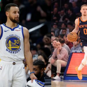 Stephen Curry (L) Donte DiVicenzo (R)