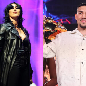 Teofimo Lopez vs. Jamaine Ortiz: WWE Star Rhea Ripley Joins Welterweight Champion Flaunting Belts Together