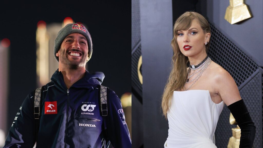 Daniel Ricciardo (L) and Taylor Swift (R)