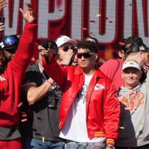 In Pictures: Patrick Mahomes Takes Kansas City Chiefs Back to Las Vegas to Celebrate Super Bowl, Fulfilling His Promise to the Champs