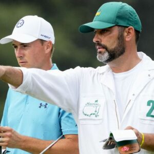 Jordan Spieth and caddie
