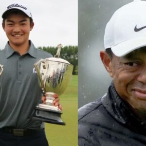 Kazuma Kobori and Tiger Woods
