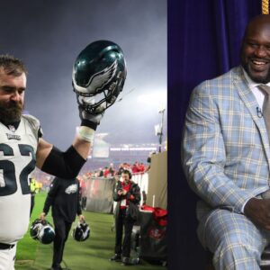 Shaquille O'Neal Fake Cries as Jason Kelce Showers Him With Praise: "Most Dominating Big Man I've Ever Seen"