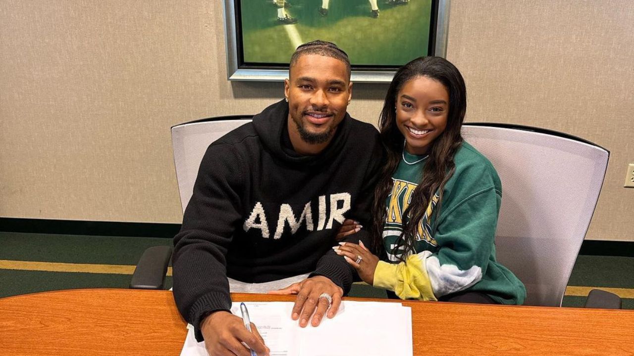 Simone Biles and Jonathan Owens Share Emotional Moment After Gymnast’s All-Around Gold Medal Win at the Paris Olympics