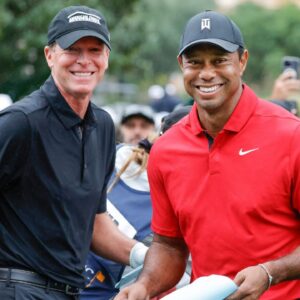 Tiger Woods and Steve Stricker