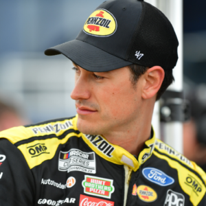 Mar 2, 2024; Las Vegas, Nevada, USA; NASCAR Cup Series driver Joey Logano (22) during qualifying at Las Vegas Motor Speedway. Mandatory Credit: Gary A. Vasquez-USA TODAY Sports