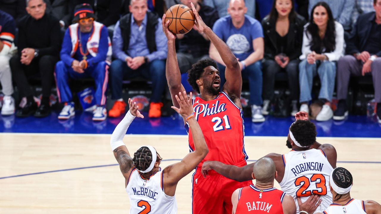 Battling A Knee Injury, Joel Embiid Continues To Try And Make Himself Available For 76ers-Knicks Game 2