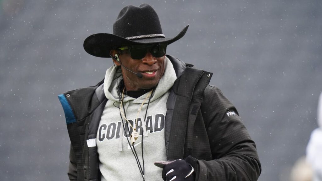 Colorado Buffaloes head coach Deion Sanders during a spring game event at Folsom Field.