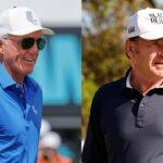 Greg Norman and Sir Nick Faldo