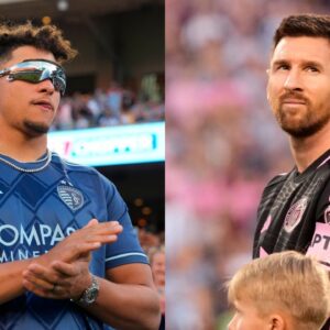 Patrick Mahomes Embraces Lionel Messi at MLS Showdown as 70,000 Fans Fill Arrowhead Stadium
