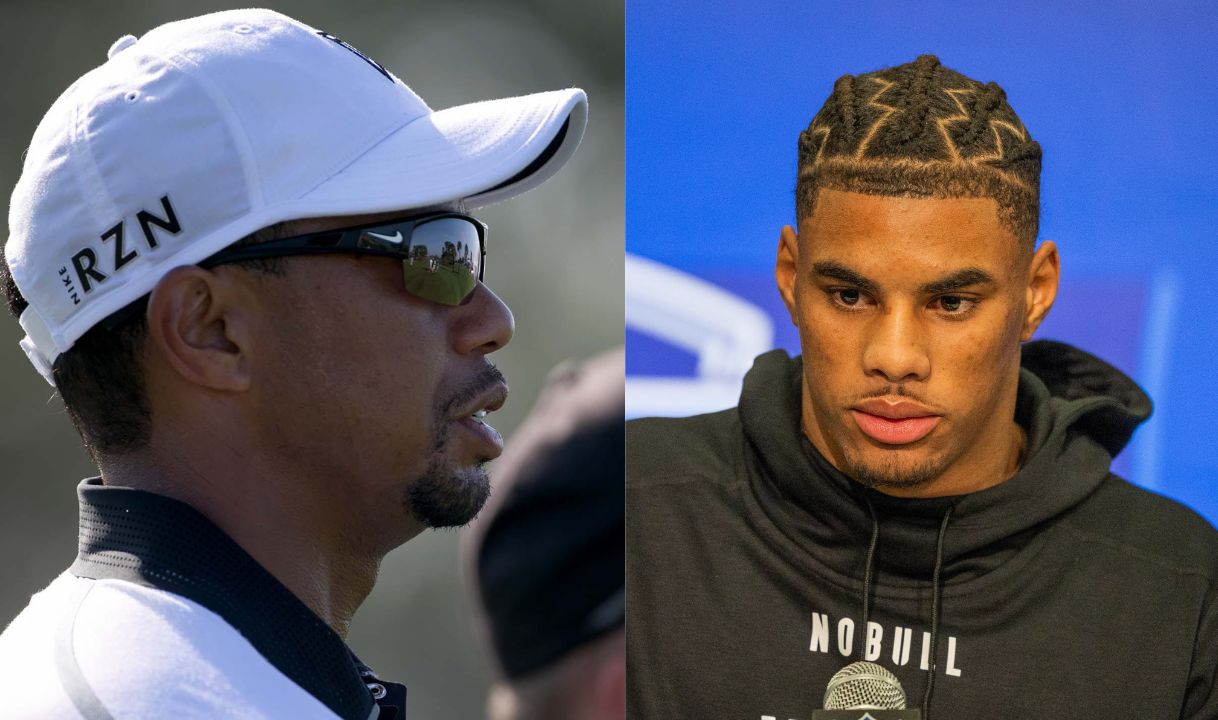 Keon Coleman and Tiger Woods