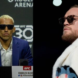 Charles Oliveira (L) and Conor McGregor (R)