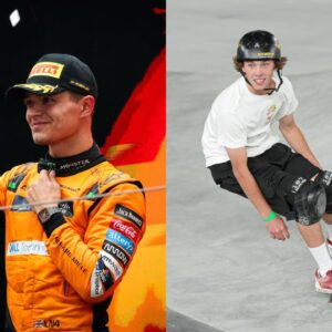 Lando Norris Sets a World Record With Skateboarder Keegan Palmer on Quadrant
