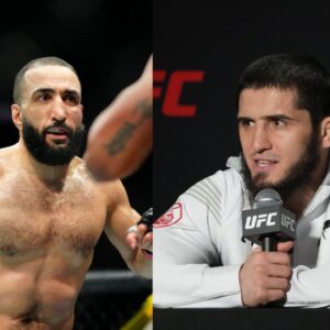 Dana White Announces UFC 304- Islam Makhachev and Belal Muhammad Share a Moment
