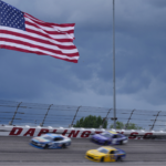 May 7, 2022; Darlington, South Carolina, USA; NASCAR Xfinity Series driver Ryan Sieg (38), races Jeremy Clements (51) and Landon Cassill (10) during the Mahindra ROXOR 200 at Darlington Raceway. Mandatory Credit: Jasen Vinlove-USA TODAY Sports