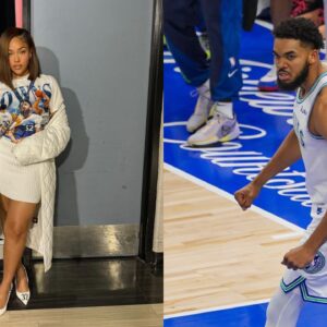 Karl-Anthony Towns’ Partner Jordyn Woods Cops $5,750 Chanel Bag and Custom Heels While Attending Game 7 in Denver