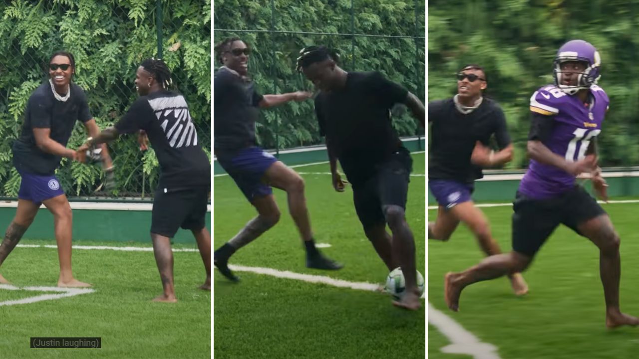 A Year After Brazilian Soccer Star Nutmegged Justin Jefferson, NFL Fans are Demanding a 'Football' Re-Match