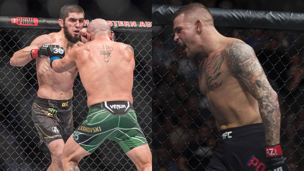 “HORRENDOUS”: Fans Unimpressed by New UFC Gloves Worn by Islam Makhachev and Dustin Poirier