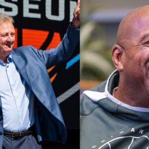 Magic Johnson Gifted Larry Bird a Piece of Forum Floor Signed By Jerry West and Other Lakers Legends in 1993