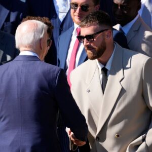 Joe Biden and Travis Kelce