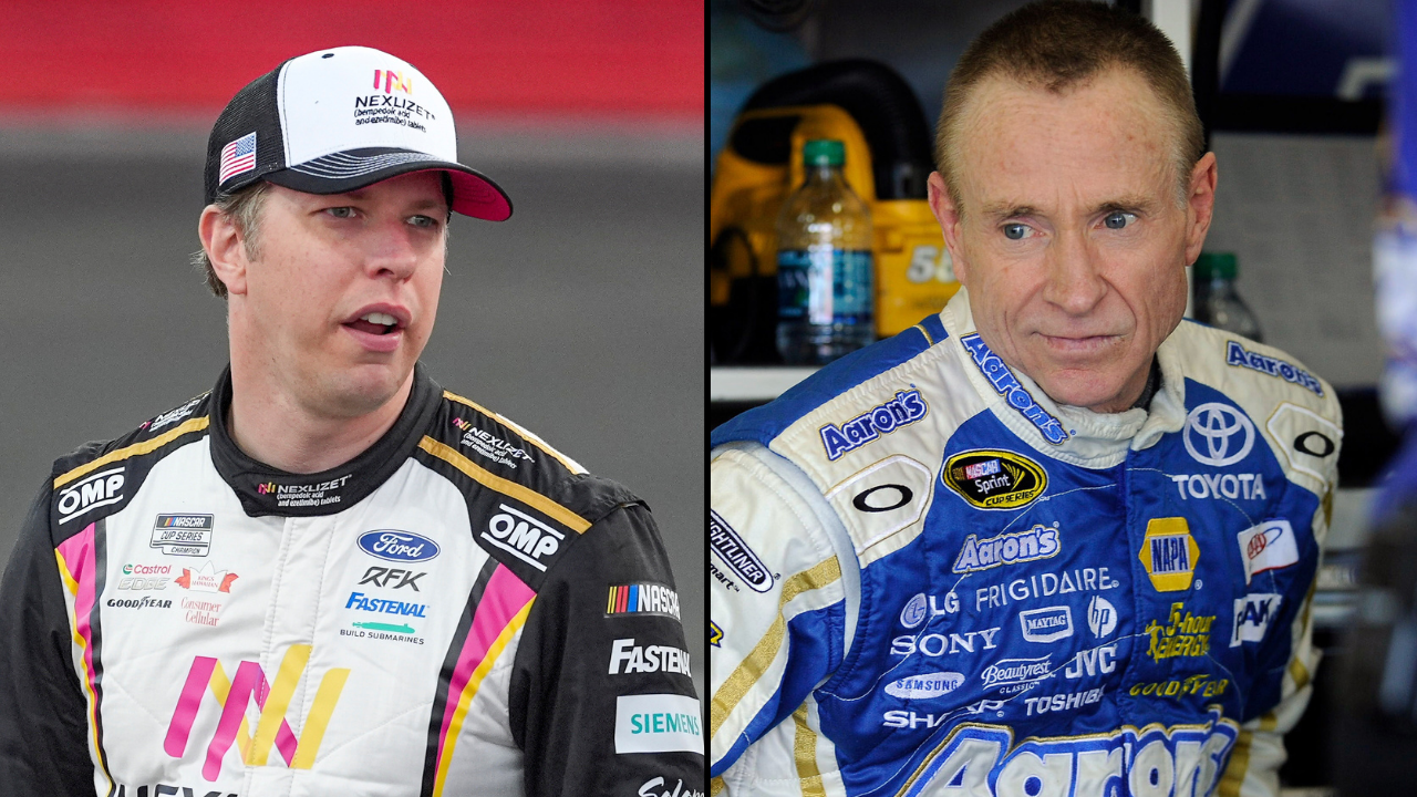 Brad Keselowski (L) and Mark Martin. (R). Image Credits: Imagn.