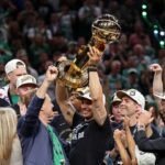 Joe Mazzulla and the Celtics celebrate winning the NBA title