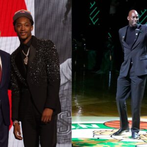 Adam Silver, Ron Holland II and Kevin Garnett