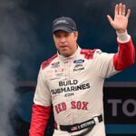Jun 23, 2024; Loudon, New Hampshire, USA; NASCAR Cup Series driver Brad Keselowski (6) is introduced before the start of the USA TODAY 301 at New Hampshire Motor Speedway. Mandatory Credit: Eric Canha-USA TODAY Sports