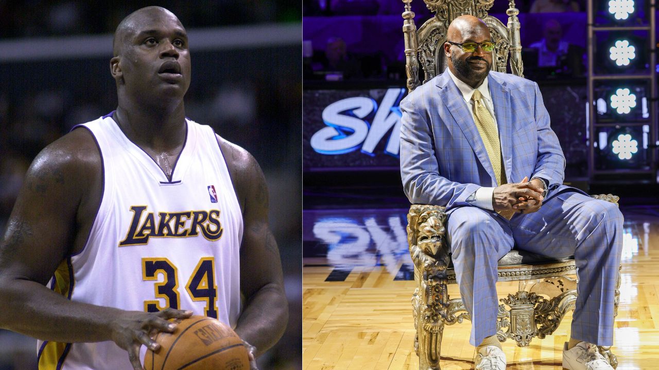 Shaquille O'Neal Flexes Going 3/3 in a Fruit Chucking Free Throw Contest