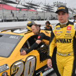 MADISON, IL - JUNE 01: Christopher Bell ( 20 Joe Gibbs Racing DEWALT Toyota) is shown with his car before qualifying for the NASCAR, Motorsport, USA Cup Series Enjoy Illinois 300 presented by Ticketsmarter on June 01, 2024, at World Wide Technology Raceway at Gateway, Madison, IL. (Photo by Keith Gillett/Icon Sportswire)