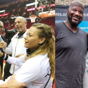 Stephen Curry, Sonya Curry, Shaquille O'Neal and Lucille o'neal