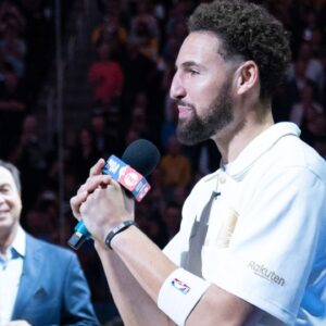 Joe Lacob and Klay Thompson