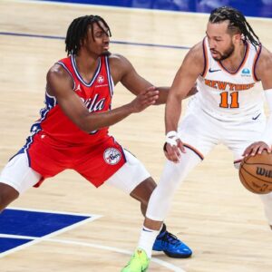 Tyrese Maxey and Jalen Brunson