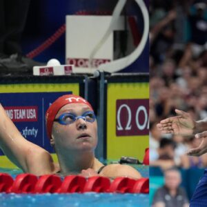Anthony Edwards Challenges USA Swimmer Phoebe Bacon To A 20-Meter Race