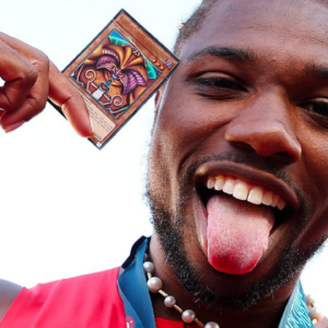 Noah Lyles Flaunts Latest Yu-Gi-Oh Cards and Merchandise From His Arsenal