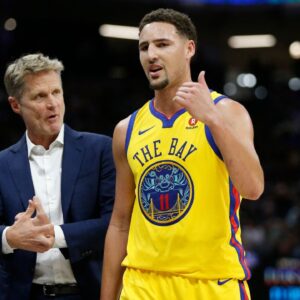 Steve Kerr and Klay Thompson