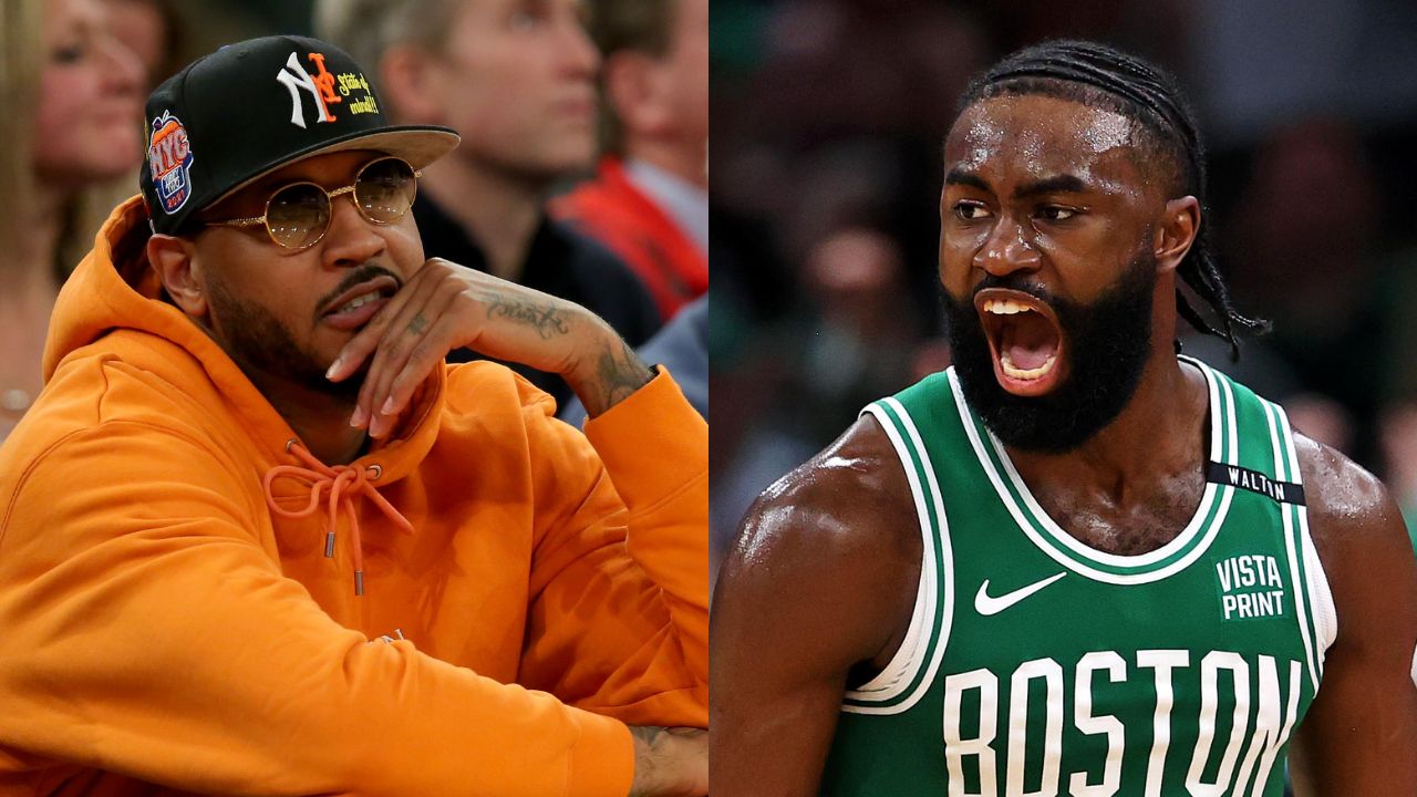 Carmelo Anthony and Jaylen Brown