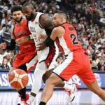 Jamal Murray, LeBron James, and Dillon Brooks