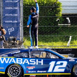 Why does Ryan Blaney not do burnouts after NASCAR wins?