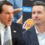 Coach K and JJ Redick