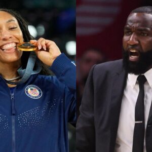 A'ja Wilson and Kendrick Perkins