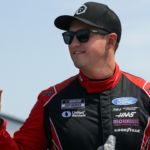 NASCAR Cup Series driver Ryan Preece waves to the fans prior to practice and qualifying for the The Great American Getaway 400 at Pocono Raceway.