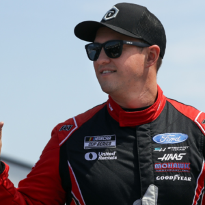 NASCAR Cup Series driver Ryan Preece waves to the fans prior to practice and qualifying for the The Great American Getaway 400 at Pocono Raceway.